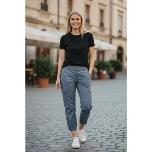 Loft Women's Grey Cargo Hi Rise Pants NEW With Tags Size 12 PETITE